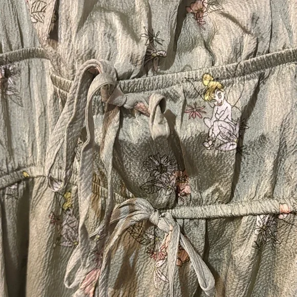 Her Universe Tinkerbell Green Floral Maxi Dress sz 3 and Disney Cardigan sz 1 - Picture 4 of 12